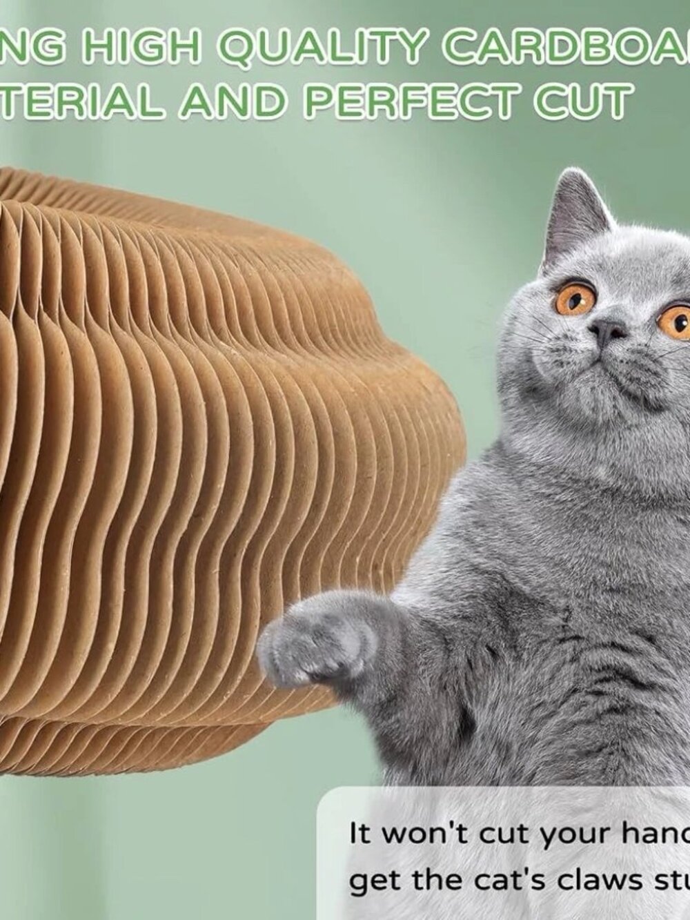 2-in-1 Foldable Cardboard Cat Scratching Board/Mat with Ball Toy - Picture 7 of 7